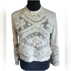 Amadi cream long sleeve crew neck sweater, size xs